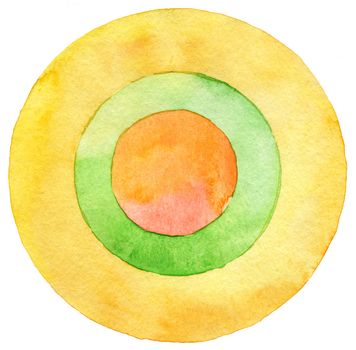 Abstract circle watercolor painting