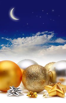 gold and silver Christmas balls