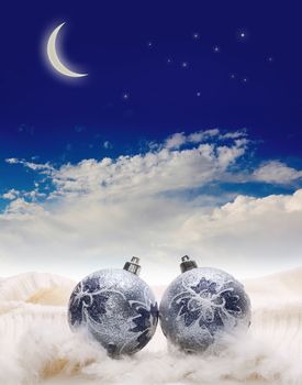 silver Christmas balls