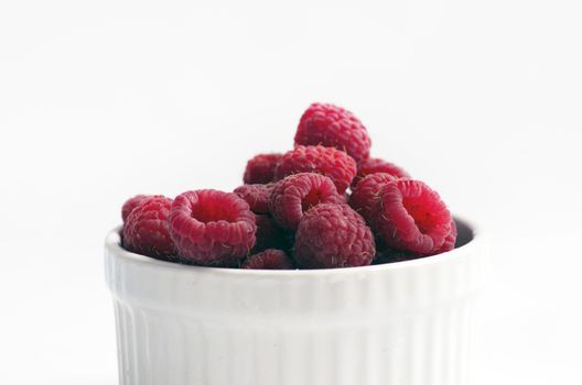 A beautiful selection of freshly picked ripe red raspberries