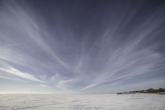 The winter landscape with a very beautiful sky