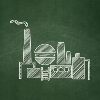 Manufacuring concept: Oil And Gas Indusry icon on Green chalkboard background