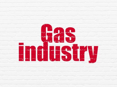 Industry concept: Painted red text Gas Industry on White Brick wall background