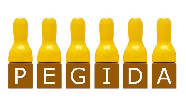Illustration symbolizing PEGIDA that stands for Patriotic Europeans Against the Islamization of the Occident