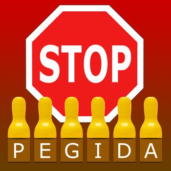 Stop PEGIDA illustration. PEGIDA stands for Patriotic Europeans Against the Islamization of the Occident