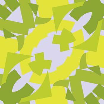 Green symmetrical triangle pattern tiles over gray background