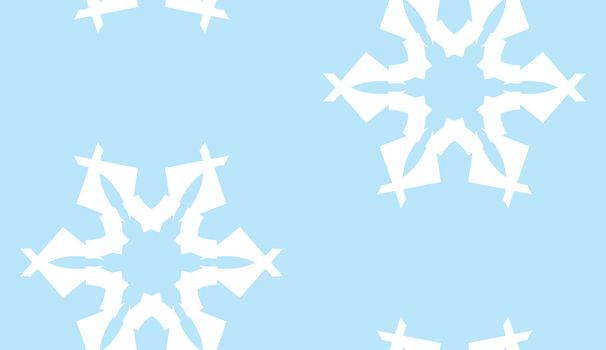 Blue background of repeating large snowflake shapes