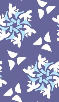 Repating pattern of snowflake and semi-circle shapes