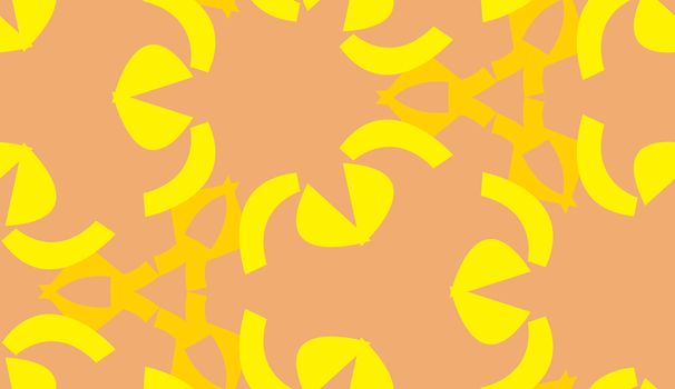 Seamless tiled pattern of various yellow shapes