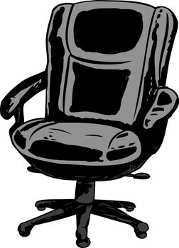 Single ergonomic manager chair over white background