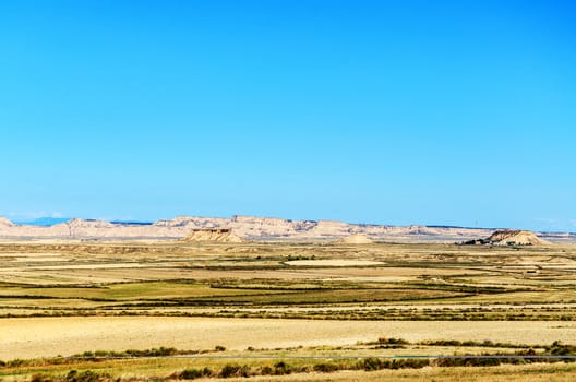 The Bardenas Reales Natural Park, a unique semi-desert landscape sprawls across 42,500 hectares in south-eastern Navarre. 