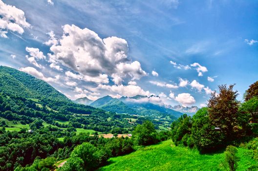 Amazing landscape at the Pyrenees mountains in France