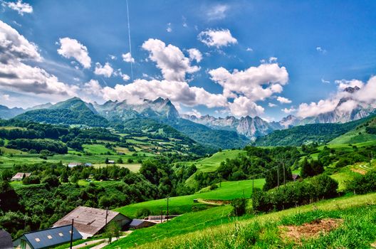 Amazing landscape at the Pyrenees mountains in France