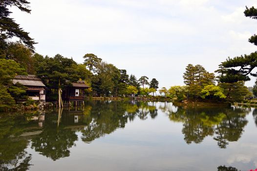Japanese garden in Kanazawa,Japan