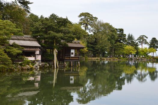 Japanese garden in Kanazawa,Japan