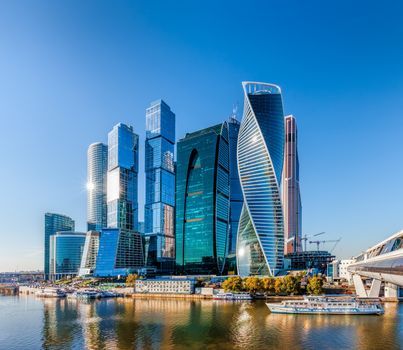 Moscow City - view of skyscrapers Moscow International Business Center.