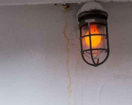 Orange exterior ship light