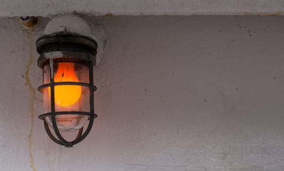 Orange exterior ship light