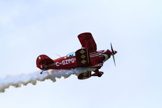 SPRINGBANK CANADA 20 JUL 2015: International Air Show and Open House for Canadian, USA and British current and historical military and civilian aircrafts. There were also numerous flights as well.