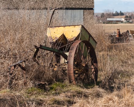 Old yellow farm equipment
