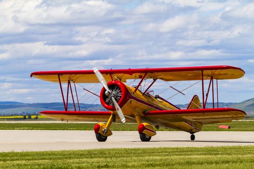 SPRINGBANK CANADA 20 JUL 2015: International Air Show and Open House for Canadian, USA and British current and historical military and civilian aircrafts. There were also numerous flights as well.