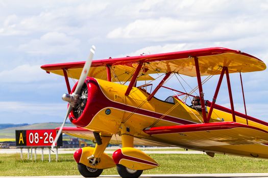 SPRINGBANK CANADA 20 JUL 2015: International Air Show and Open House for Canadian, USA and British current and historical military and civilian aircrafts. There were also numerous flights as well.