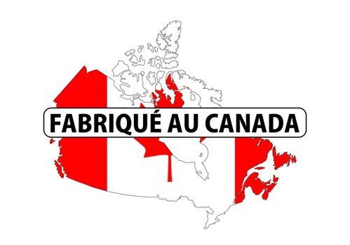 made in canada country national flag map shape with text