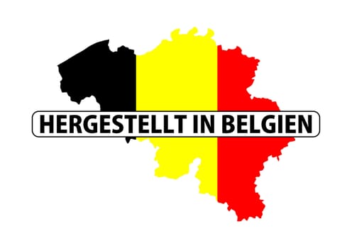 made in belgium country national flag map shape with text