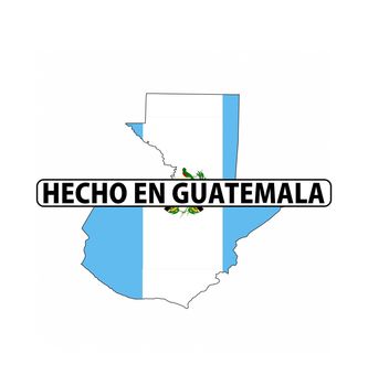 made in Guatemala country national flag map shape with text