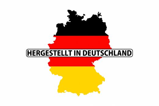 made in germany country national flag map shape with text
