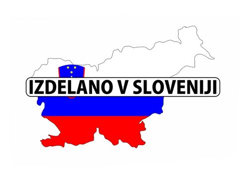 made in slovenia country national flag map shape with text