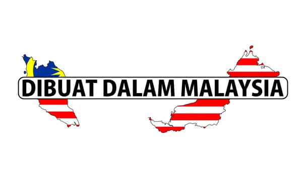 made in malaysia country national flag map shape with text