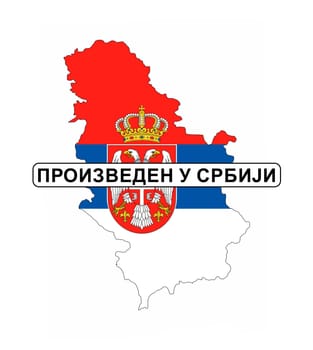 made in serbia country national flag map shape with text