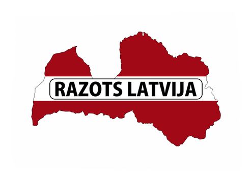 made in latvia country national flag map shape with text