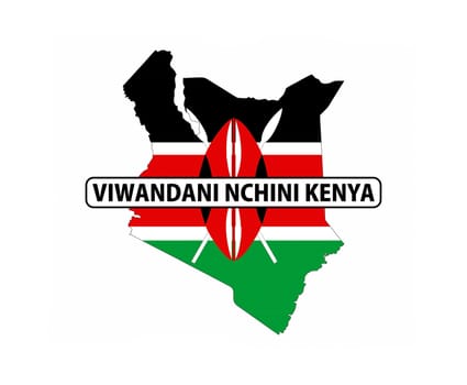 made in kenya country national flag map shape with text