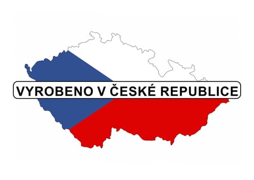 made in czech republic country national flag map shape with text