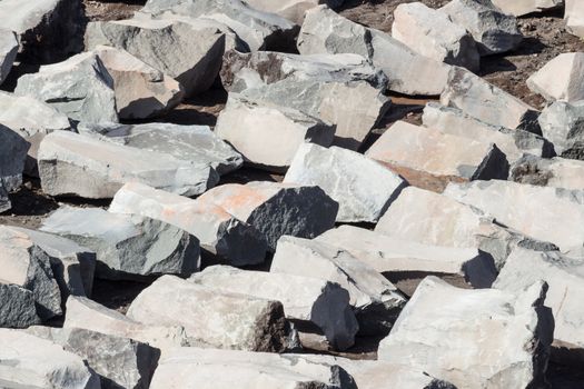 volcanic rocks in a sicilian quarry.