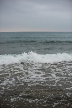 Blue sea with waves and sky
