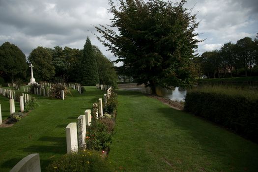 Military cemetery in Ypres for soldiers memory