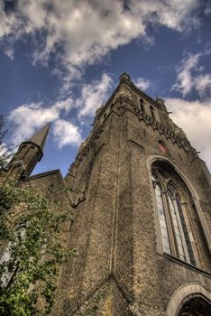 Brugge city in Belgium - beautiful churches architecture