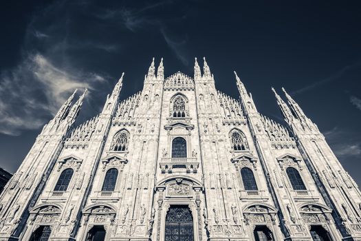 Milan Cathedral, Piazza del Duomo. Special photographic processing