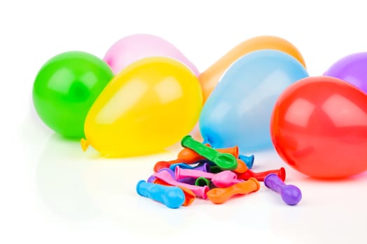 colorful balloons on white background