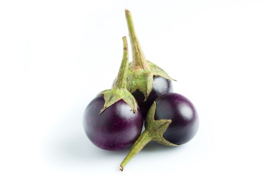 Purple Brinjal, eggplant isolated on white background