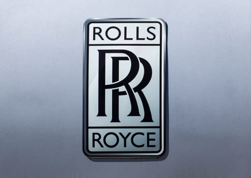 GLENDALE, CA/USA - OCTOBER 24, 2015: Rolls Royce  automobile dealership logo.