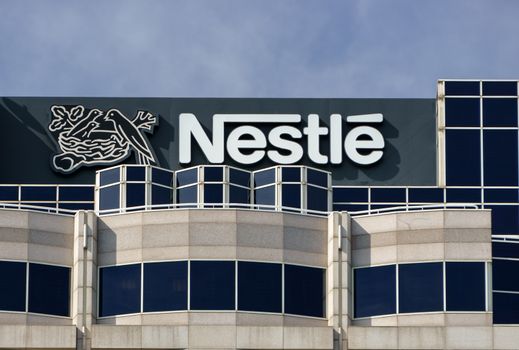 GLENDALE, CA/USA - OCTOBER 24, 2105: Nestle USA headquarters. Nestle is a Swiss transnational food and beverage company and ranked on the Fortune Global 500.