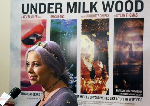 UNITED KINGDOM, London: Charlotte Church speaks to media at the UK premiere of Under Milk Wood at Rio Cinema in Hackney, London on October 25, 2015. 