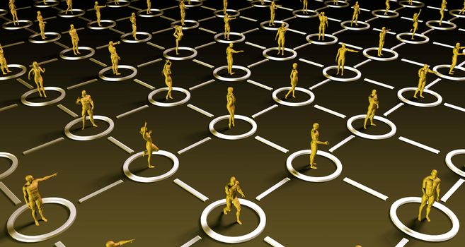 Social Media Network and Interaction Between People Art