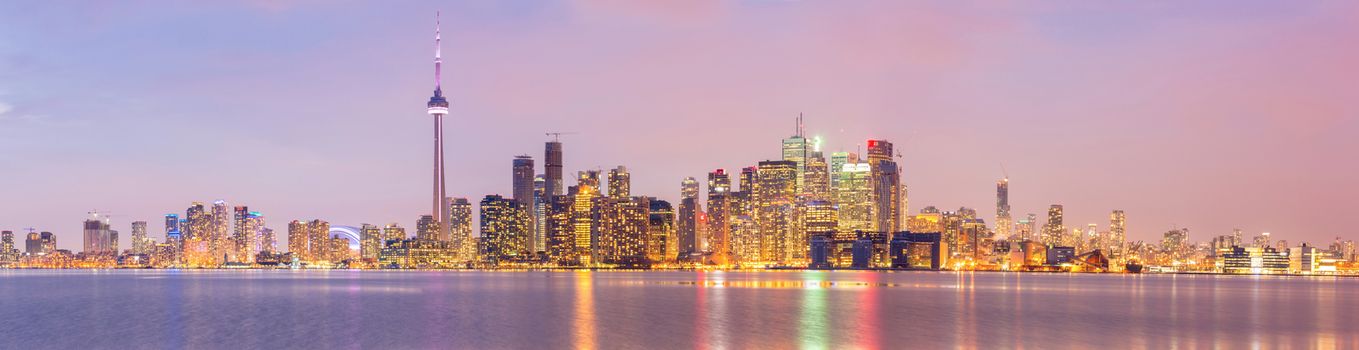 Toronto Skyline at dusk, Ontario, Canada Panorama