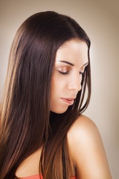 Beauty portrait of a young, beautiful caucasian woman.