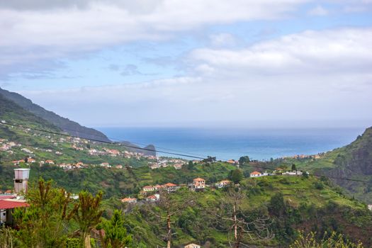 View over Porto da Cruz towards Atlantic Ocean in the north of Madeira island